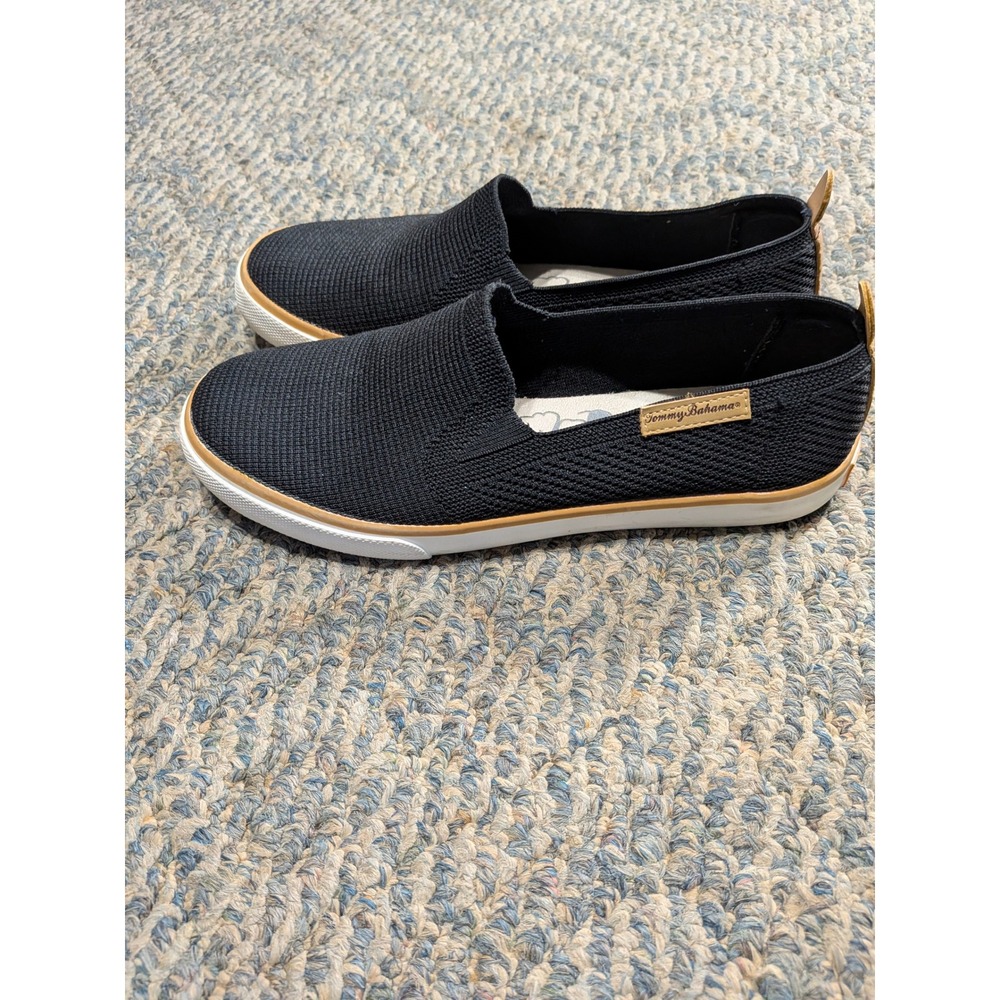 Tommy Bahama Womens Black Knit Slip On Sneakers TBF23WVL054C Size 8